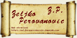 Željko Perovanović vizit kartica